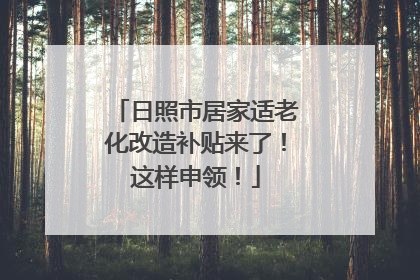 日照市居家适老化改造补贴来了！这样申领！