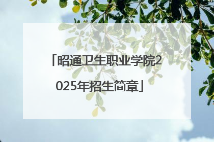 昭通卫生职业学院2025年招生简章