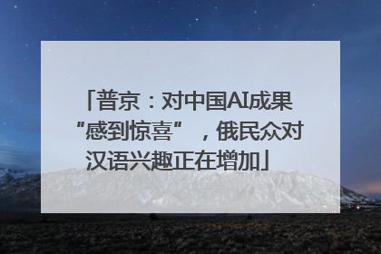 普京：对中国AI成果“感到惊喜”，俄民众对汉语兴趣正在增加