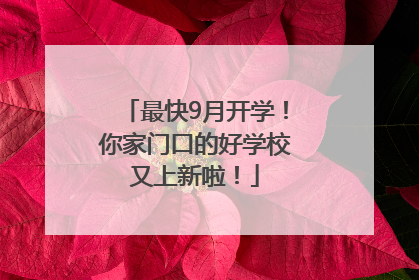 最快9月开学！你家门口的好学校又上新啦！