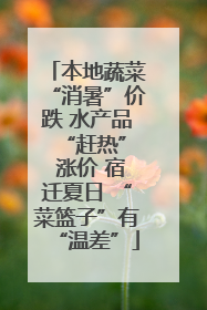 本地蔬菜“消暑”价跌 水产品 “赶热” 涨价 宿迁夏日 “菜篮子”有“温差”