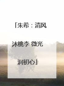 朱希：清风沐桃李 微光润初心