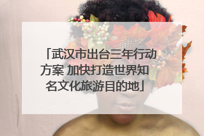 武汉市出台三年行动方案 加快打造世界知名文化旅游目的地