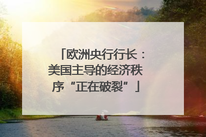 欧洲央行行长：美国主导的经济秩序“正在破裂”