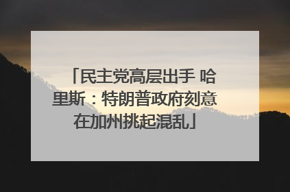 民主党高层出手 哈里斯：特朗普政府刻意在加州挑起混乱