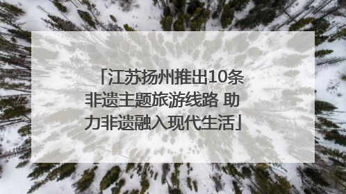 江苏扬州推出10条非遗主题旅游线路 助力非遗融入现代生活