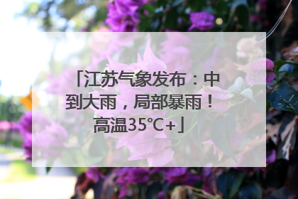江苏气象发布：中到大雨，局部暴雨！高温35℃+