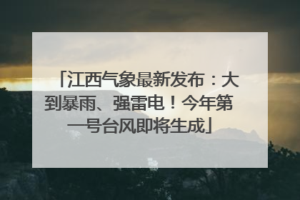江西气象最新发布：大到暴雨、强雷电！今年第一号台风即将生成