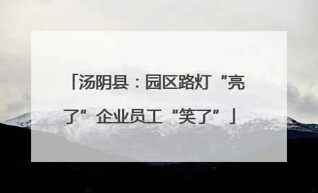 汤阴县：园区路灯“亮了”企业员工“笑了”