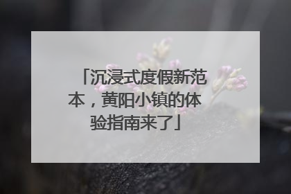 沉浸式度假新范本，黄阳小镇的体验指南来了