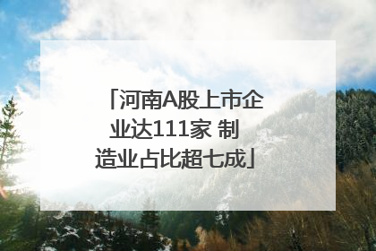 河南A股上市企业达111家 制造业占比超七成