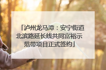 泸州龙马潭：安宁街道北滨路延长线共同富裕示范带项目正式签约