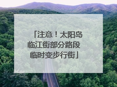 注意！太阳岛临江街部分路段临时变步行街