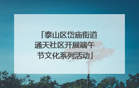 泰山区岱庙街道通天社区开展端午节文化系列活动