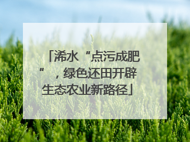 浠水“点污成肥”，绿色还田开辟生态农业新路径
