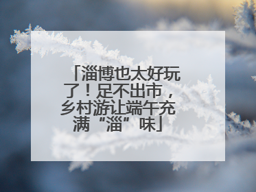 淄博也太好玩了！足不出市，乡村游让端午充满“淄”味