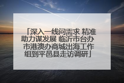 深入一线问需求 精准助力谋发展 临沂市台办 市港澳办商城出海工作组到平邑县走访调研