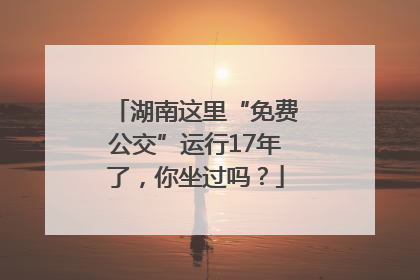 湖南这里“免费公交”运行17年了，你坐过吗？