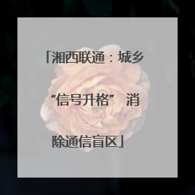 湘西联通：城乡“信号升格” 消除通信盲区