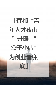 莲都“青年人才夜市”开摊 “盒子小店”为创业者兜底
