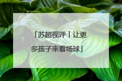 苏超视评︱让更多孩子来看场球