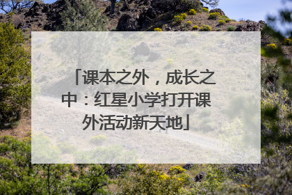 课本之外，成长之中：红星小学打开课外活动新天地