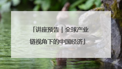 讲座预告｜全球产业链视角下的中国经济