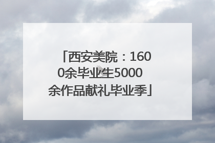 西安美院：1600余毕业生5000余作品献礼毕业季