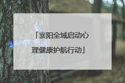 襄阳全域启动心理健康护航行动