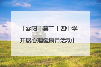 襄阳市第二十四中学开展心理健康月活动