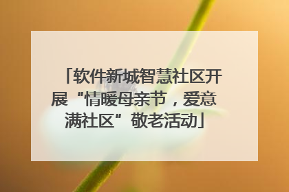 软件新城智慧社区开展“情暖母亲节，爱意满社区”敬老活动