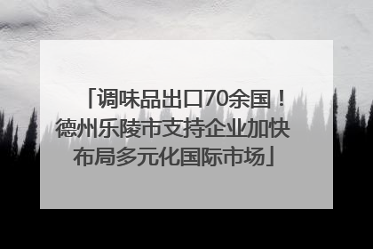 调味品出口70余国！德州乐陵市支持企业加快布局多元化国际市场
