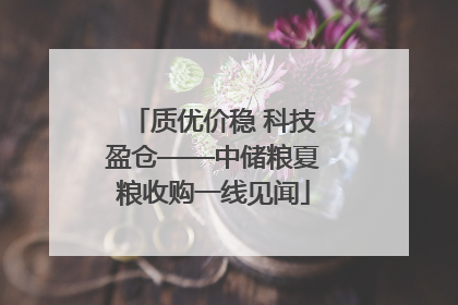 质优价稳 科技盈仓——中储粮夏粮收购一线见闻
