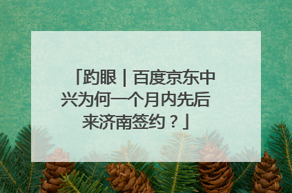 趵眼｜百度京东中兴为何一个月内先后来济南签约？