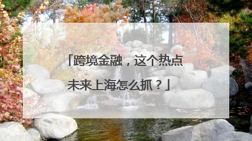 跨境金融，这个热点未来上海怎么抓？