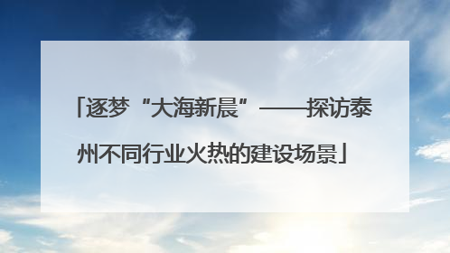 逐梦“大海新晨”——探访泰州不同行业火热的建设场景