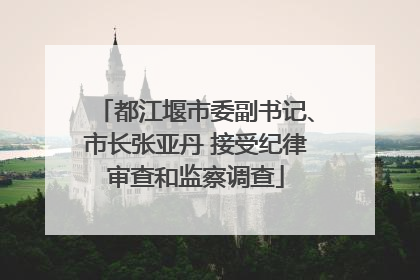 都江堰市委副书记、市长张亚丹 接受纪律审查和监察调查
