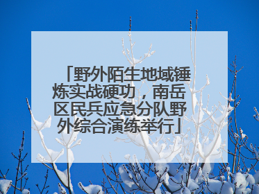 野外陌生地域锤炼实战硬功，南岳区民兵应急分队野外综合演练举行