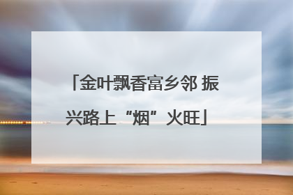 金叶飘香富乡邻 振兴路上“烟”火旺