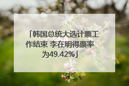 韩国总统大选计票工作结束 李在明得票率为49.42%