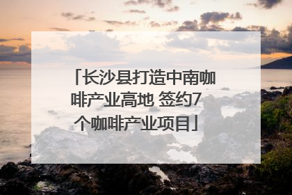长沙县打造中南咖啡产业高地 签约7个咖啡产业项目