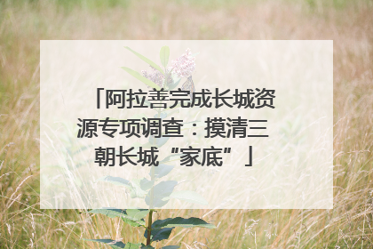 阿拉善完成长城资源专项调查：摸清三朝长城“家底”