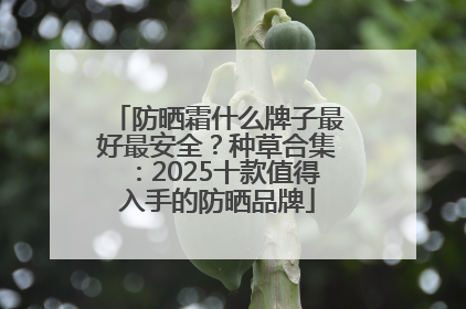 防晒霜什么牌子最好最安全？种草合集：2025十款值得入手的防晒品牌