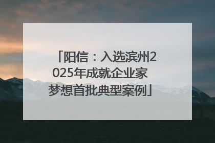 阳信：入选滨州2025年成就企业家梦想首批典型案例