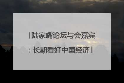 陆家嘴论坛与会嘉宾：长期看好中国经济