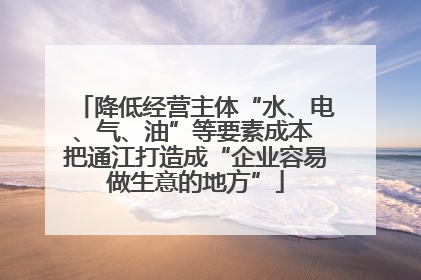 降低经营主体“水、电、气、油”等要素成本 把通江打造成“企业容易做生意的地方”
