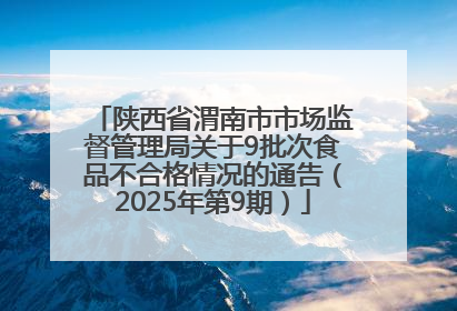 陕西省渭南市市场监督管理局关于9批次食品不合格情况的通告（2025年第9期）