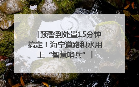 预警到处置15分钟搞定！海宁道路积水用上“智慧哨兵”