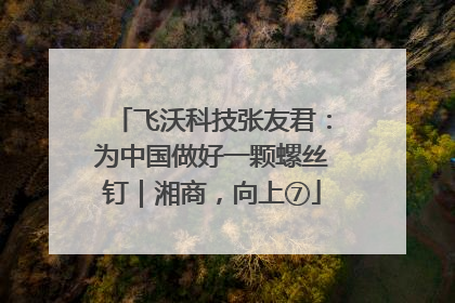 飞沃科技张友君：为中国做好一颗螺丝钉｜湘商，向上⑦