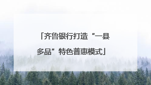齐鲁银行打造“一县多品”特色普惠模式